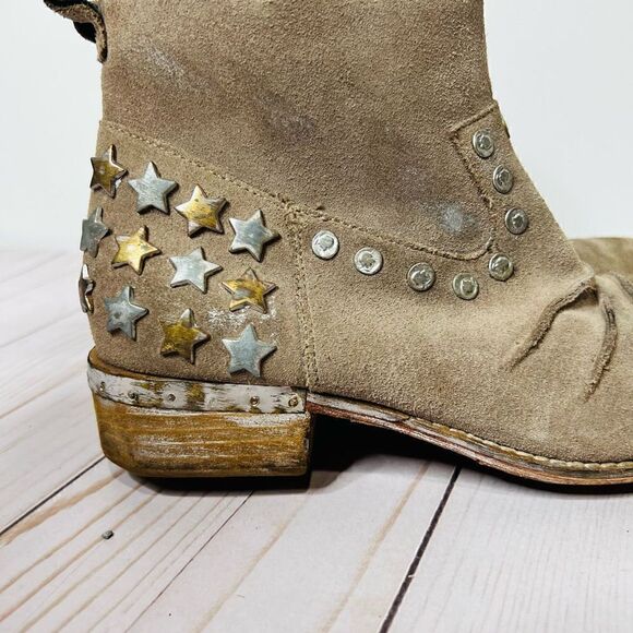 Mia Limited Edition Marrshal Gold Silver Star Embellished Suede Leather Ankle Bo - Picture 6 of 14